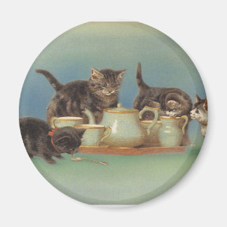 Cute Vintage Kattunge Magnet