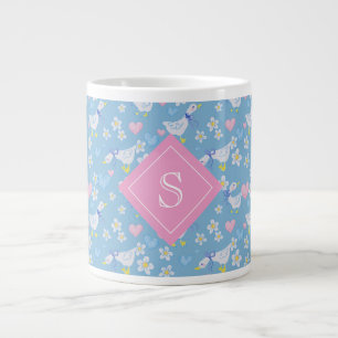 Cute Vintage Land Geese Monogram Jumbo Mugg