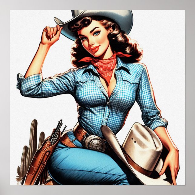 Cute Vintage Land Girl Poster (Framsidan)