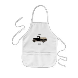 Cute Vintage Lastbil Teckning Aprons Barnförkläde