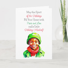 Cute Vintage Little Elf jul Blesses Kort