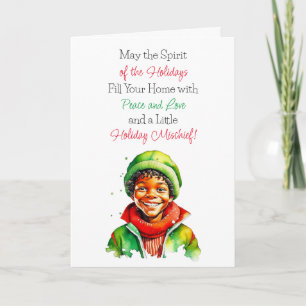 Cute Vintage Little Elf jul Blesses Kort