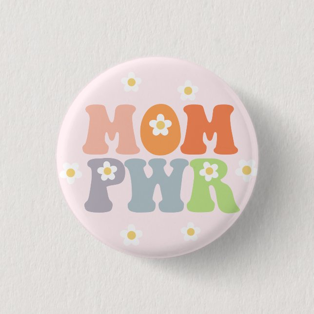 Cute Vintage Mamma Powe PWR-bricka Knapp (Framsida)