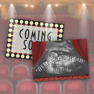 Cute Vintage Movie Marquee Baby Ultraljudsfoto med Meddelande