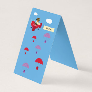 Cute Vintage Nalle Pilot Red Gift Bord Sign Kort