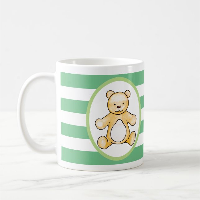 Cute vintage nalle teckning kaffemugg (Vänster)
