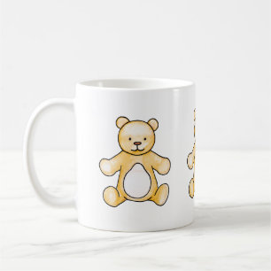Cute vintage nalle teckning kaffemugg