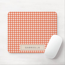Cute Vintage Orange Gingham Play Personlig