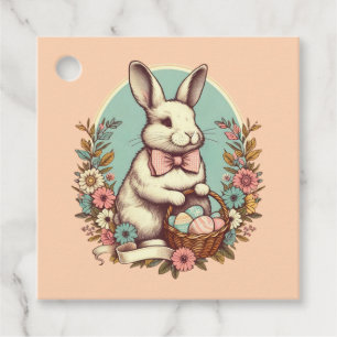 Cute, vintage, Påskhare/ägg/basket Gåvor Etiketter