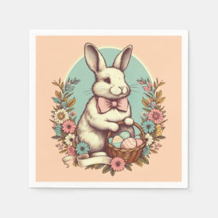 Cute, vintage, Påskhare/ägg/basket Pappersservett