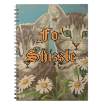 Cute Vintage PBN Cats and Daisys Notebook Funny
