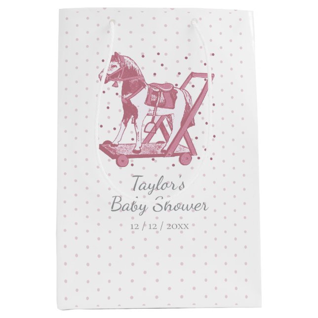 Cute Vintage Pink Hobby Horse Pattern (Framsidan)