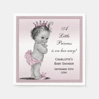 Cute Vintage Princess Baby Shower Pappersservett