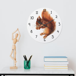 Cute Vintage Red Squirrel Stor Klocka