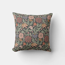 Cute Vintage Retro Flowers Dekorativ kudde
