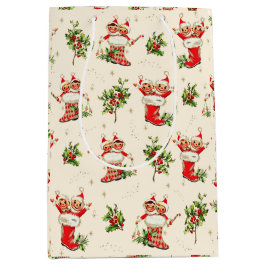 Cute Vintage Retro Jul Red Grönt Elves
