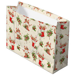 Cute Vintage Retro Jul Red Grönt Elves