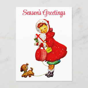Cute Vintage-Säsonhälsningar Vykort