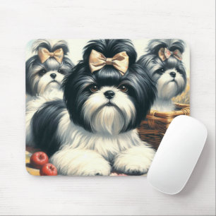 Cute Vintage Shih-Tzu-målning Musmatta