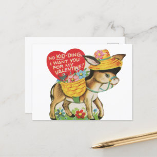 Cute vintage skojar Valentine Vykort
