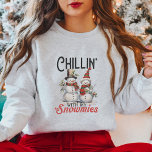 Cute Vintage Snowmans jul T Shirt<br><div class="desc">Chillin med min snöskjorta</div>