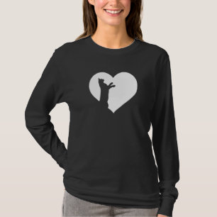 Cute Vintage som Kärlek katt svart katt vitt hjärt T Shirt