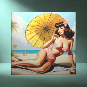 Cute Vintage Sommarstift upp Kakelplatta