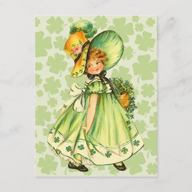 Cute Vintage St. Patrick's Day Postcard Vykort (Framsida)