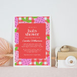 Cute Vintage Strawberry Play Baby Shower Inbjudningar<br><div class="desc">Cute Cottagecore Vintage jordgubbe inlagd i Red Baby Shower-inbjudan</div>