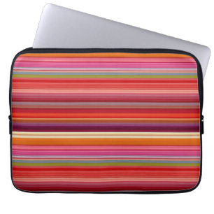 Cute vintage strimlad färg laptop fodral