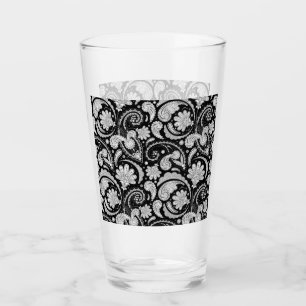 Cute vintage svartvit paisley mönster glaskopp
