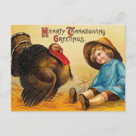 Cute Vintage Thanksgiving Hälsning Helg Vykort
