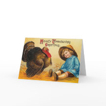 Cute Vintage Thanksgiving Hälsning