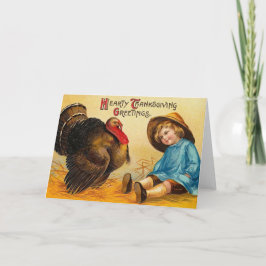 Cute Vintage Thanksgiving Hälsning Helgkort