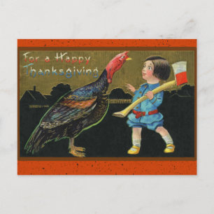 Cute Vintage Thanksgiving-kort Helg Vykort