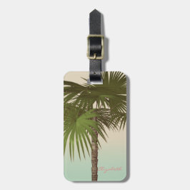 Cute Vintage Tropical, Handflatan Träd Bagagebricka