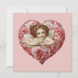 Cute vintage Valentine Angel Julkort