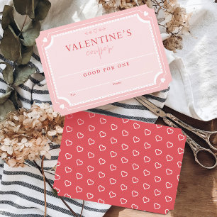 Cute Vintage Valentine Day Coupon Voucher Inbjudningar