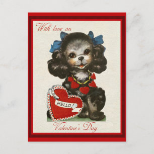 Cute Vintage Valentine Day Hund Vykort