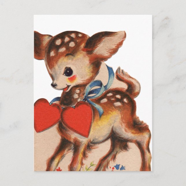 Cute-vintage Valentine-Helgdag Helg Vykort (Framsida)
