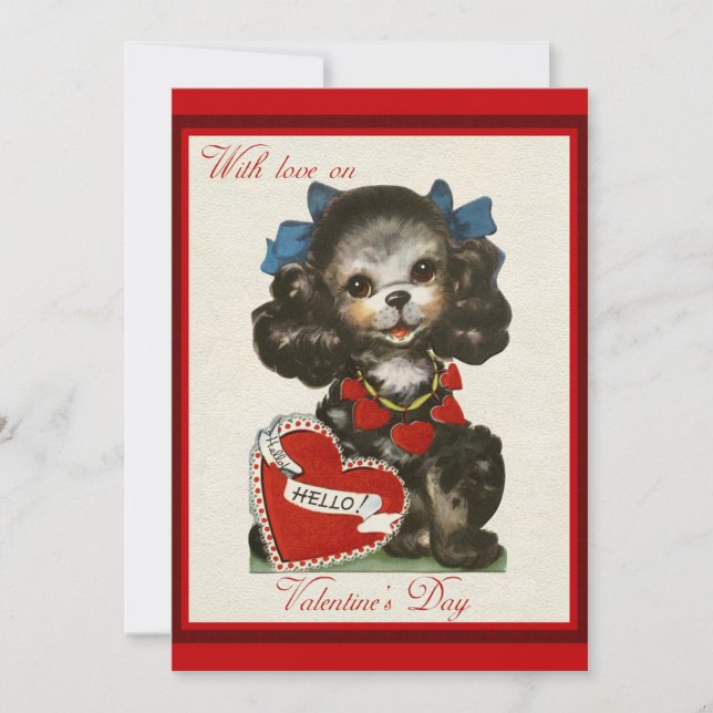 Cute Vintage Valentines day Hund (Framsida)