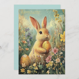 Cute Vintage Vår Bunny Påsk Card Julkort
