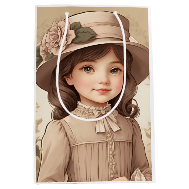 Cute Vintage Victorian Girl Porträtt (Framsidan)