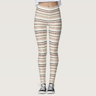 Cute vintage vit röd rand leggings