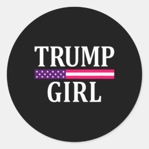 Cute Vintage Vote Trump Girl Republican US Flagga  Runt Klistermärke