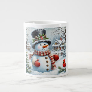 Cute, Vintage/Whimistisk jul/vintertid snögubbe Jumbo Mugg