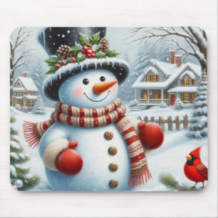 Cute, Vintage/Whimistisk jul/vintertid snögubbe Musmatta