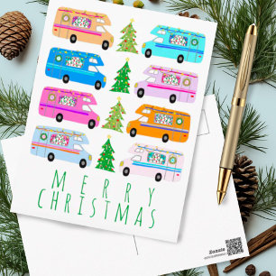 Cute-Vintagen i julklapp Motorhem RV Julafton Vykort
