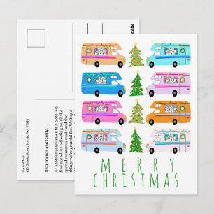 Cute-Vintagen i julklapp Motorhem RV Julafton Vykort