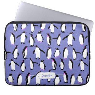 Cute vinterpenguin mönster laptop fodral